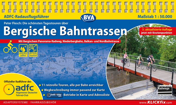 ADFC-Radausflugsführer Bergische Bahntrassen 1:50.000 praktische Spiralbindung, reiß- und wetterfest, GPS-Track Download