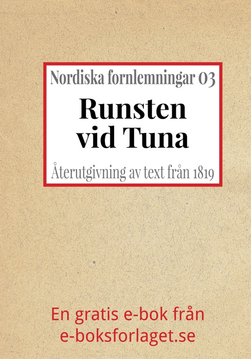 Nordiska fornlemningar 3 – III. Runsten vid Tuna