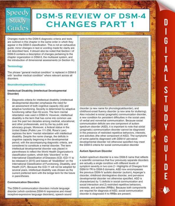 DSM-5 Review of DSM-4 Changes Part I (Speedy Study Guides)