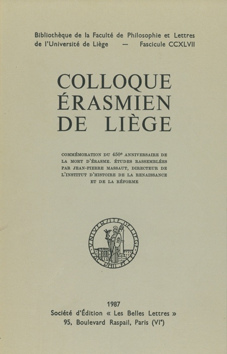 Colloque érasmien de Liège