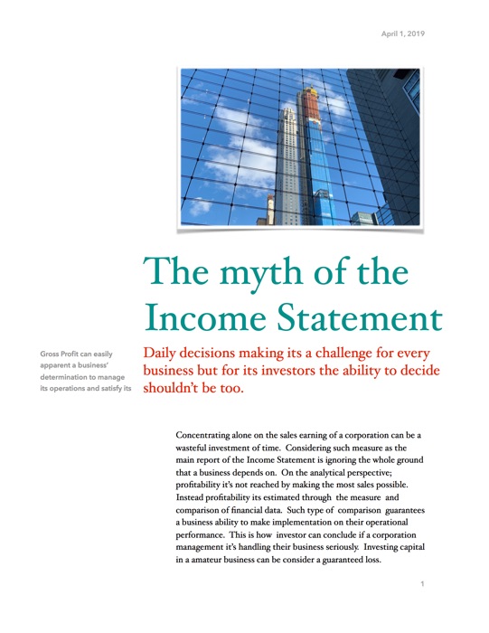 The myth of the Financial Statement