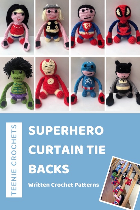 Superhero Curtain Tie Backs - Written Crochet Patterns (Unofficial)