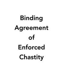 Jock Slave Agreement of Enforced Chastity Contract