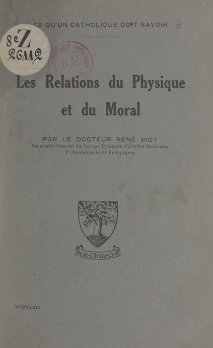 Les relations du physique et du moral