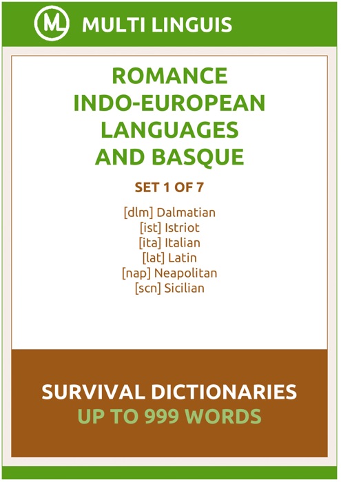 Romance Languages and Basque Language Survival Dictionaries (Set 1 of 7)