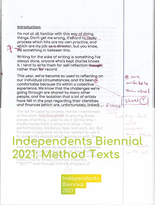 Independents Biennial 2021: Method Texts