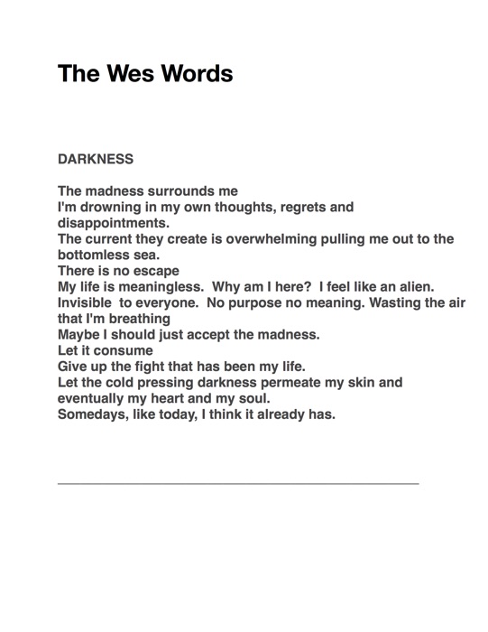 Poems out of Darkness