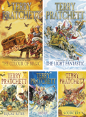Discworld series by Terry Pratchett Volume I: The Colour of Magic, The Light Fantastic, Equal Rites, Mort, Sourcery. - Terry Pratchett