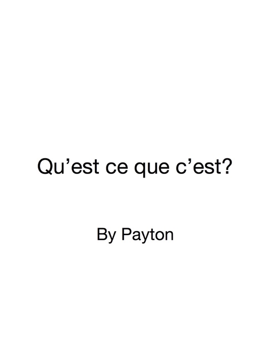 Qu’est ce que c’est?
