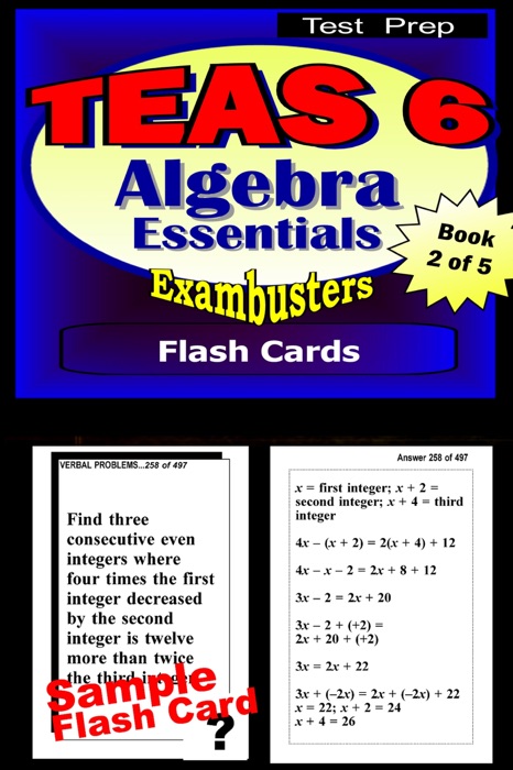 TEAS V Test Prep Algebra Essentials --Exambusters Flash Cards--Workbook 2 of 5