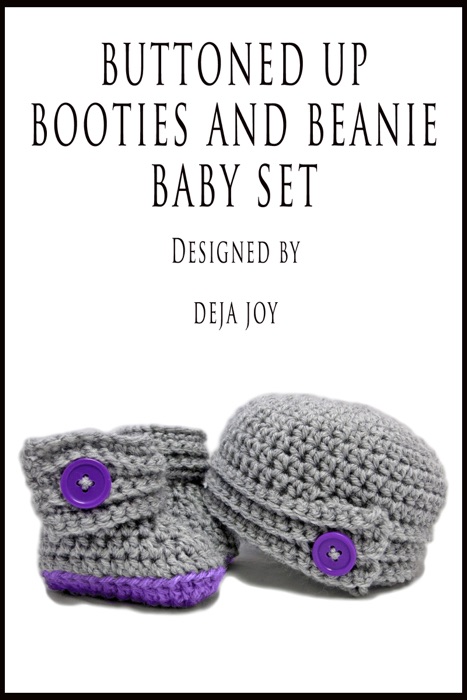 Buttoned Up Baby Booties and Beanie Baby Set