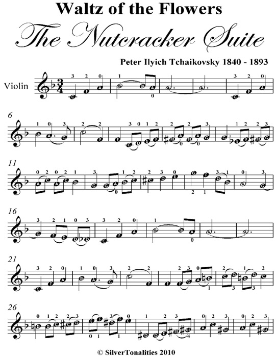 Waltz of the Flowers Nutcracker Suite Easy Violin Sheet Music