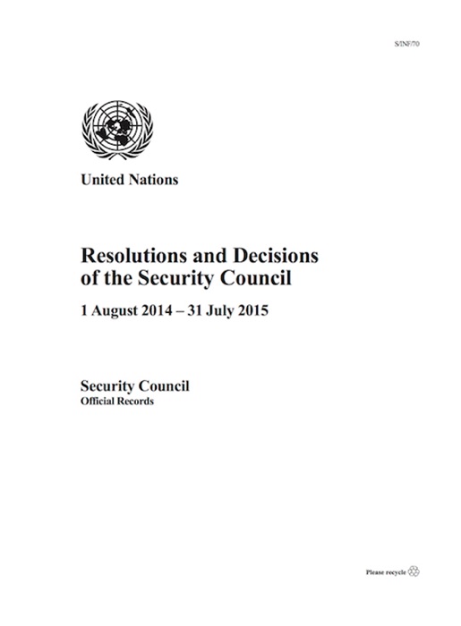 Resolutions and Decisions of the Security Council 2014-2015