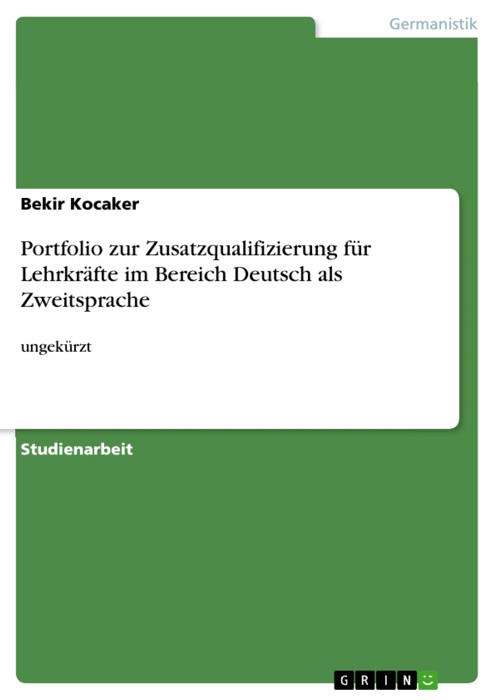 Portfolio zur Zusatzqualifizierung für Lehrkräfte im Bereich Deutsch als Zweitsprache