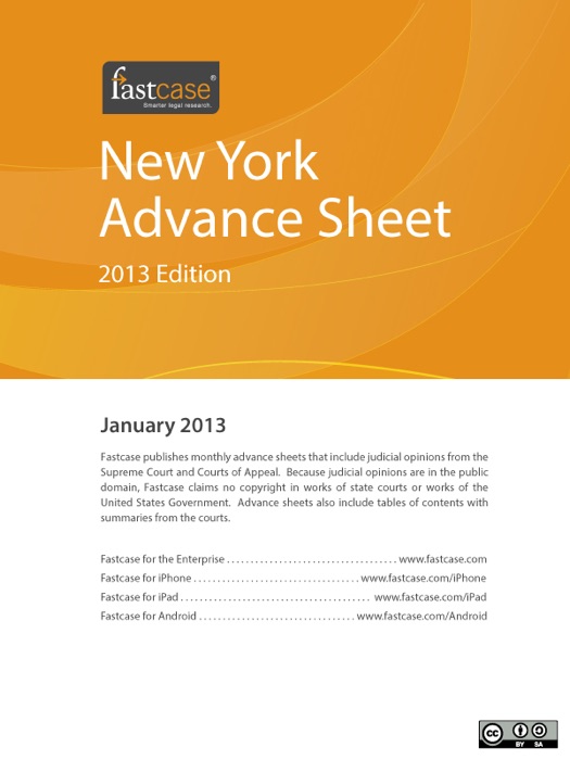 New York Advance Sheet January 2013