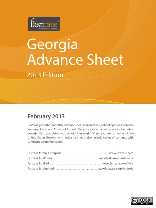 Georgia Advance Sheet February 2013