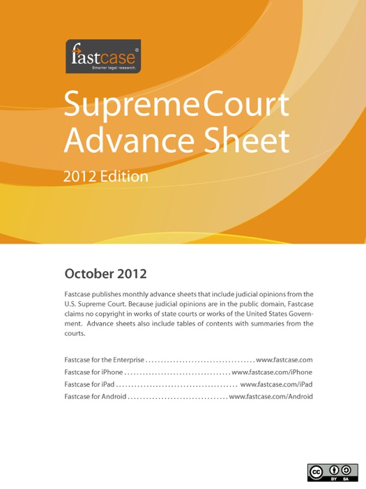 U.S. Supreme Court Advance Sheet October 2012