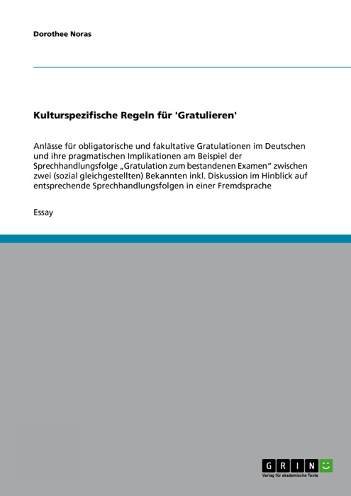 Kulturspezifische Regeln für 'Gratulieren'