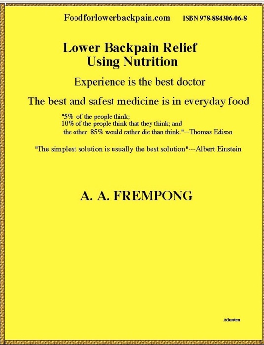 Lower Back Pain Relief Using Nutrition