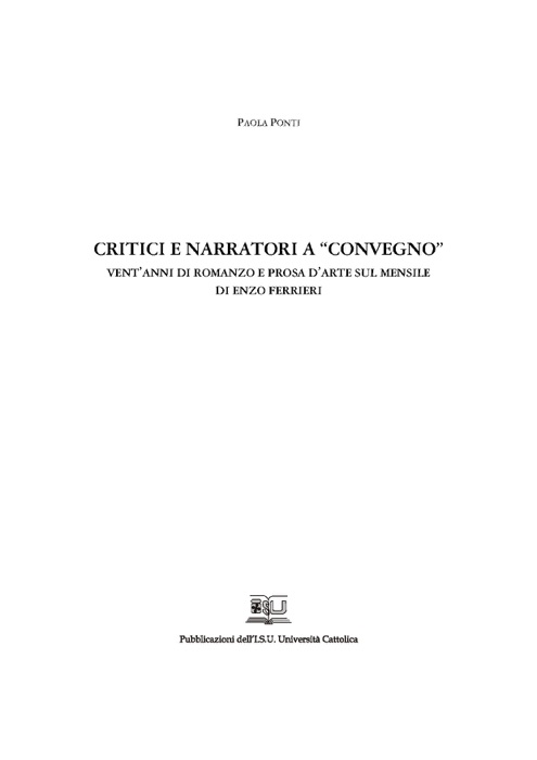 Critici e narratori a Convegno