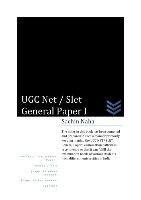 Ugc Net/Slet General Paper I