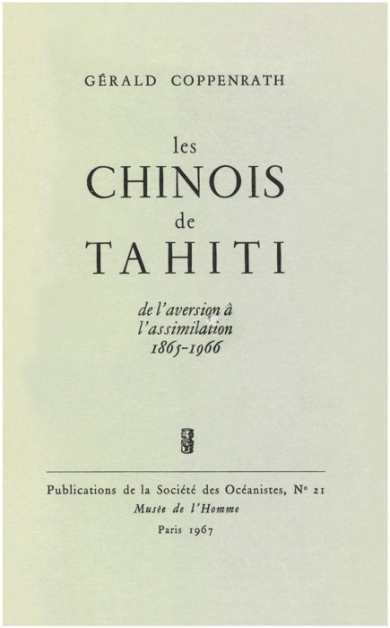 Les Chinois de Tahiti