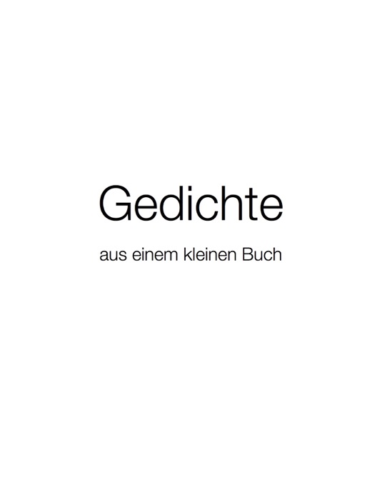 Gedichte aus einem kleinen Buch