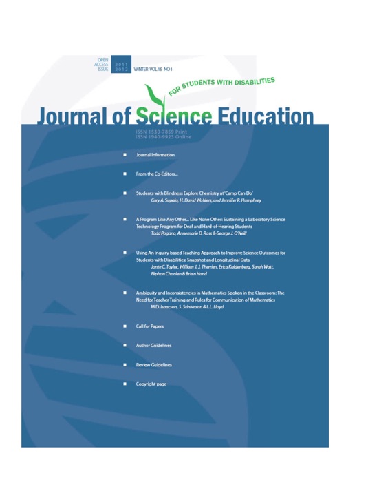 Journal of Science Education for Students with Disabilities