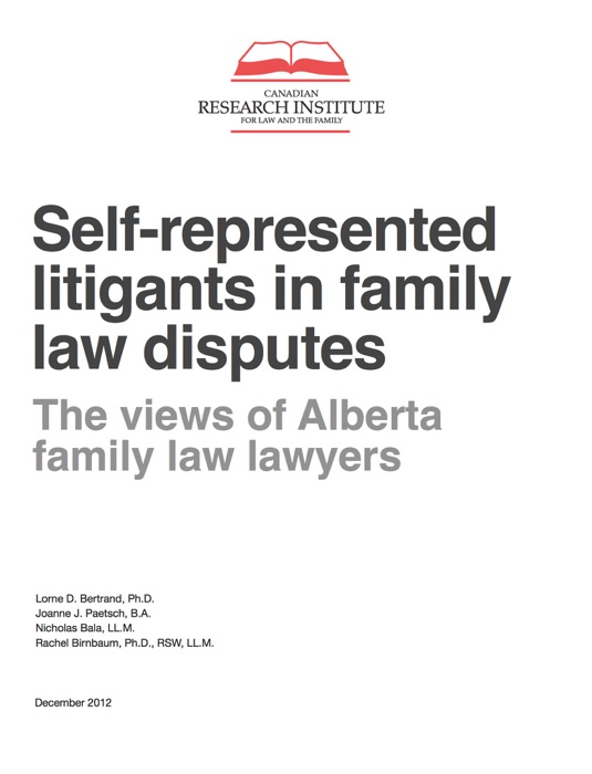 Self-represented litigants in family law disputes