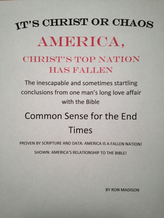 America, Christ's Top Nation has Fallen