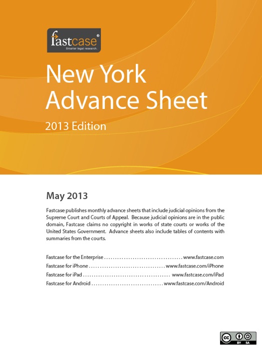 New York Advance Sheet May 2013