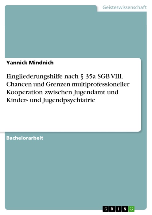 Eingliederungshilfe nach § 35a SGB VIII. Chancen und Grenzen multiprofessioneller Kooperation zwischen Jugendamt und Kinder- und Jugendpsychiatrie