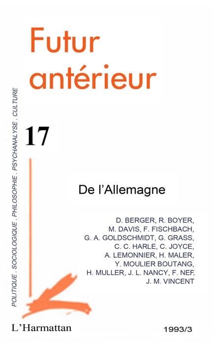 Futur antérieur 17: De l’Allemagne