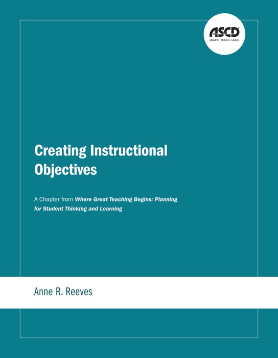 Creating Instructional Objectives