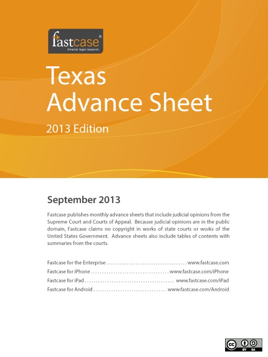 Texas Advance Sheet September 2013
