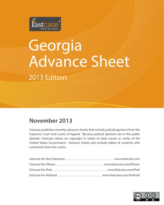 Georgia Advance Sheet November 2013