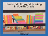 Books We Enjoyed Reading in Fourth Grade