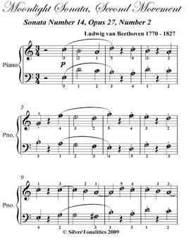 Moonlight Sonata Second Mvt Easy Piano Sheet Music On Apple Books Second Mvt Easy Piano Sheet Music