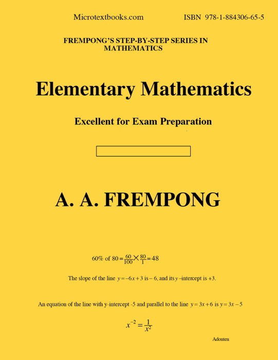 Elementary Mathematics (Arithmetic & Algebra)