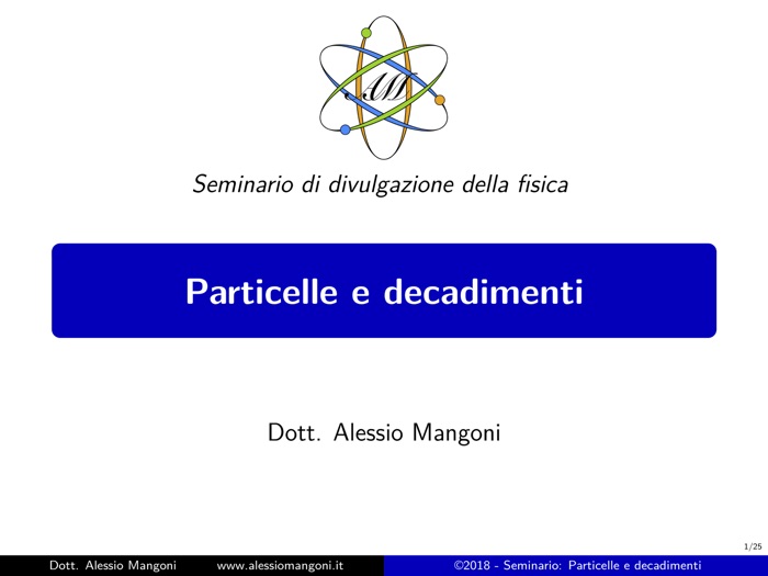 Particelle e decadimenti