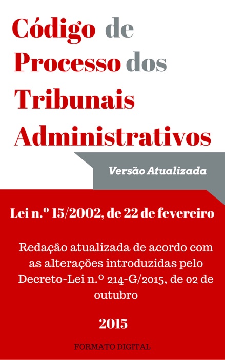 CÓDIGO DE PROCESSO NOS TRIBUNAIS ADMINISTRATIVOS