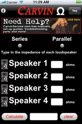 Carvin Impedance Calculator screenshot 2