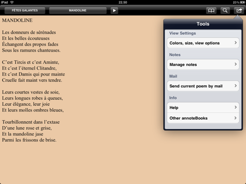 Verlaine: Poèmes - Volume 1 for iPad screenshot 3