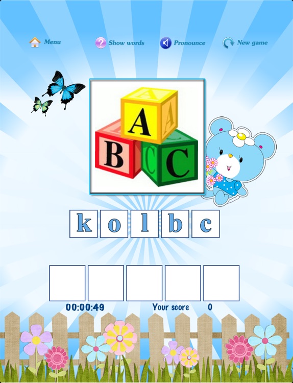 Free kids scramble word game