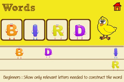 Words Free - 4 letter words and spelling (100+ words) Education