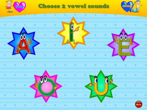 ABC Phonics Butterfly Long Vowels - First Grade Second Grade Learning Game screenshot 2