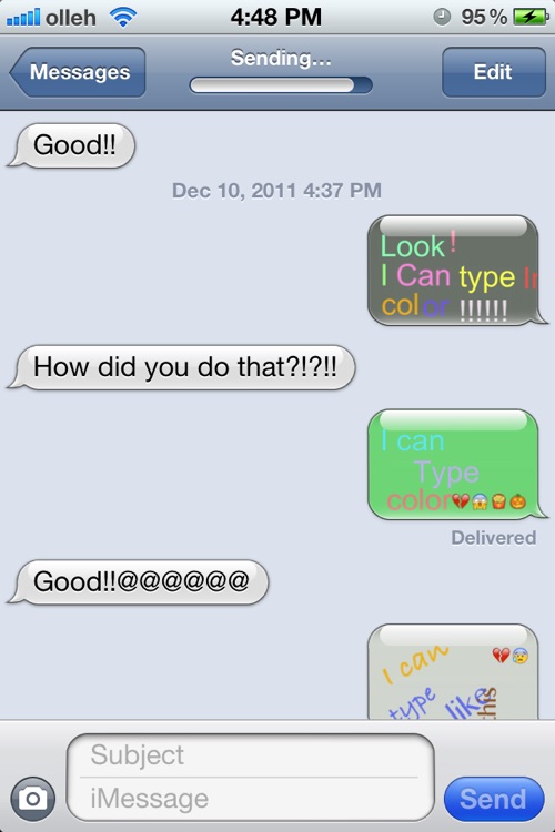 Color Texting Message