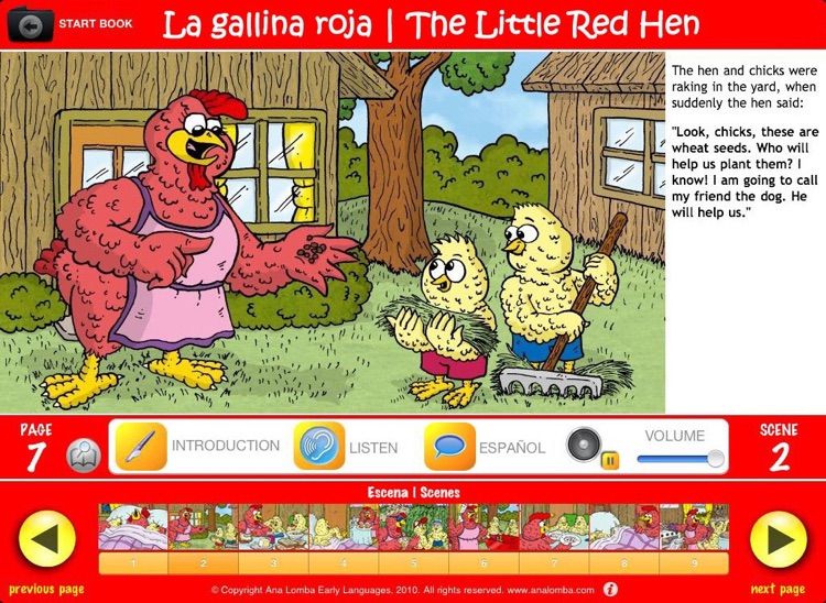 Ana Lomba’s Spanish for Kids: The Red Hen (Bilingual Spanish-English Story)