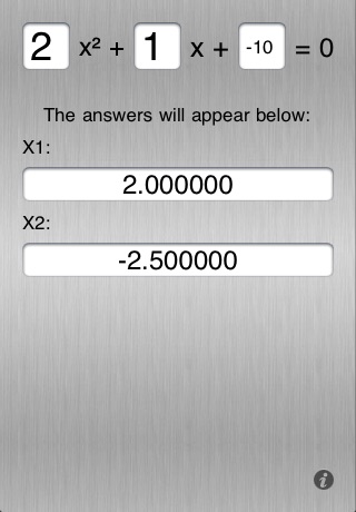 Quadratic Equations Solver