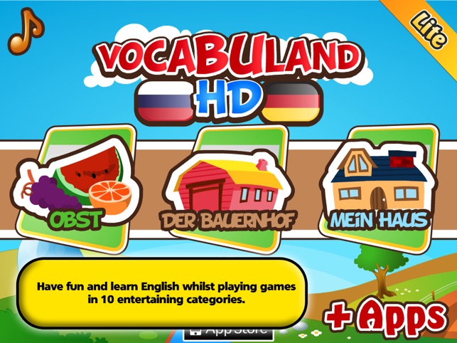 VocabuLand HD Lite: Deutsch/Russisch Wortschatz(圖1)-速報App